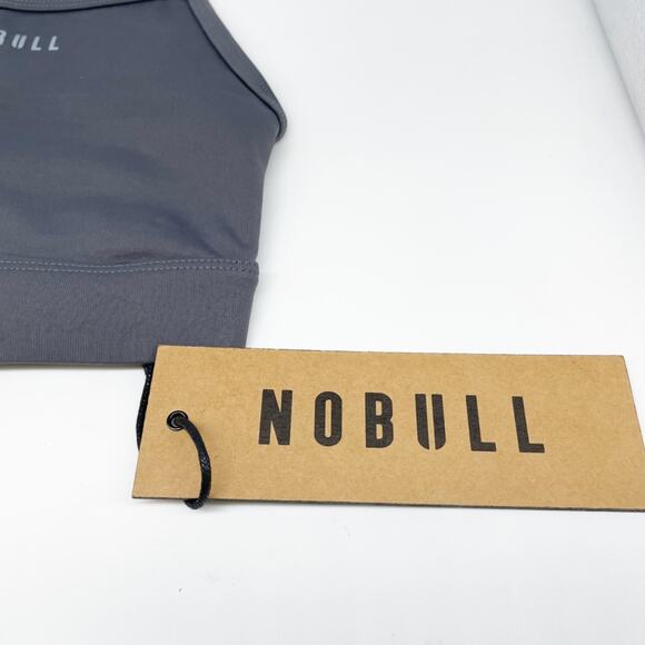 NoBull Women's Matte High Neck Sports Bra Dark Gray Size XS - Picture 3 of 6